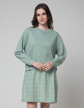 Nevada Long Sleeve Checked Midi Dress