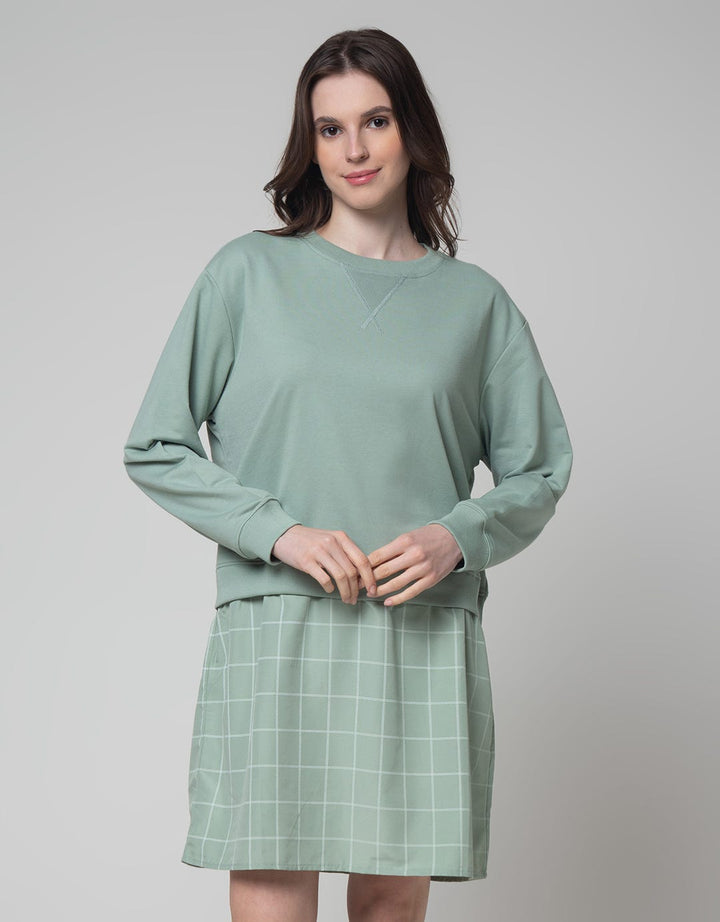 Nevada Long Sleeve Checked Midi Dress