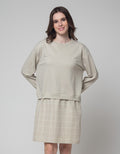 Nevada Long Sleeve Checked Midi Dress