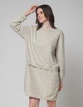 Nevada Long Sleeve Checked Midi Dress