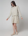Nevada Long Sleeve Checked Midi Dress