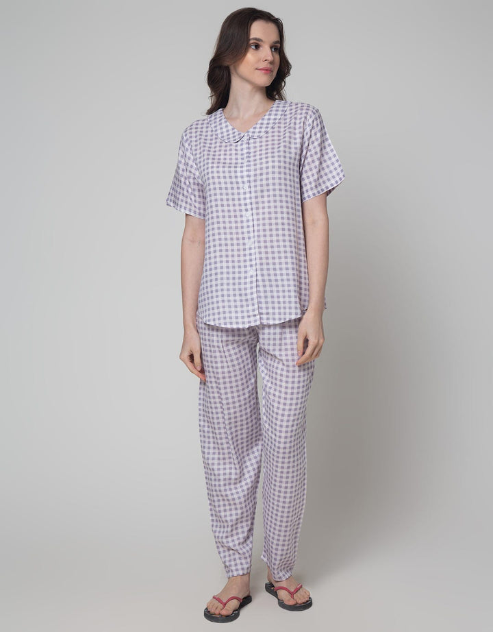 Nevada Short Sleeve Pyjama Pants Pretty Check