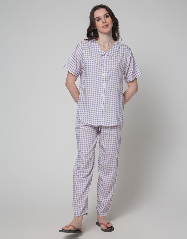 Nevada Short Sleeve Pyjama Pants Pretty Check