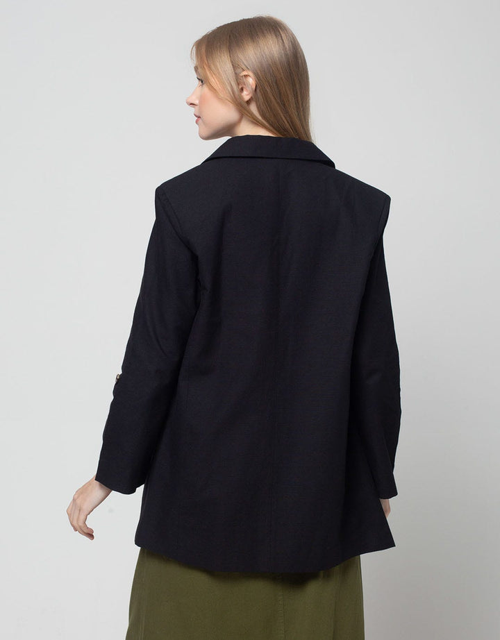 Details Blazer With Button And Lid At Sleeve