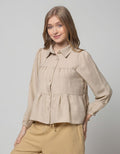 Details Long Sleeve Shirt With Twill Fabric
