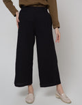 Details Long Pants Textured Fabric