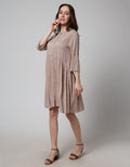 Details Shanghai Collar Midi Dress Wanita