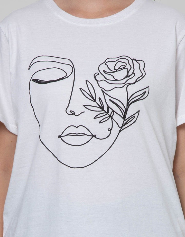 Details Face Outline Kaos Casual Wanita