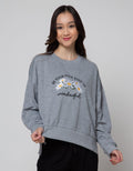 Details Sweatshirt With Flower Embroderry