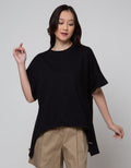 Details Short Sleeve T-Shirt Print With String At Front Waist