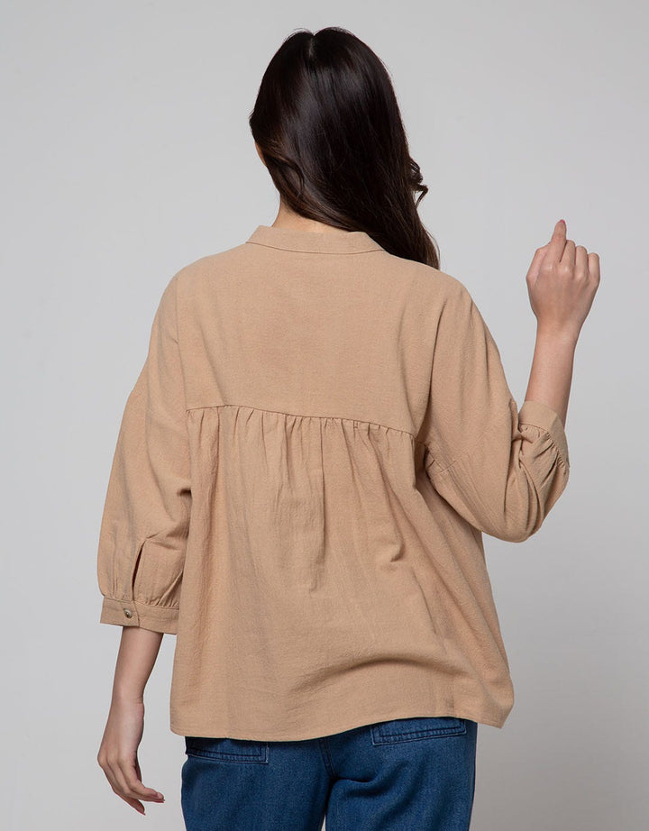 Connexion Linen Billow Blouse Wanita