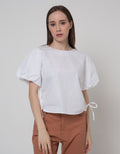 Connexion Short Sleeve Blouse Cotton Shiring Puff Sleeve
