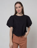 Connexion Short Sleeve Blouse Cotton Shiring Puff Sleeve