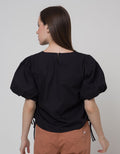 Connexion Short Sleeve Blouse Cotton Shiring Puff Sleeve