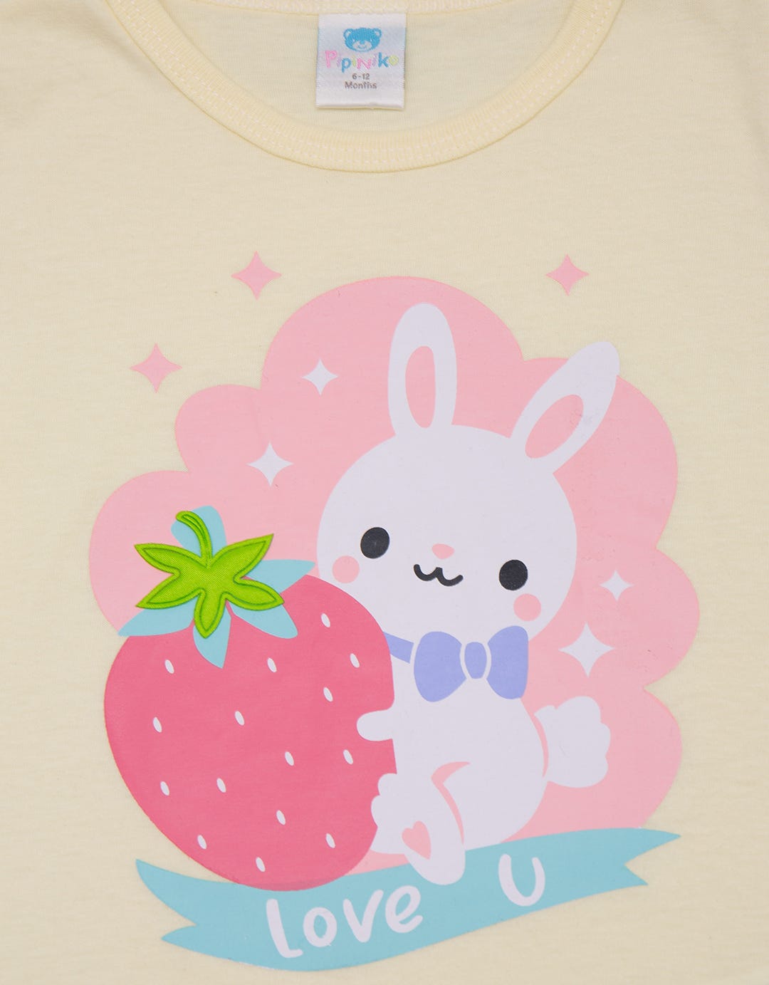 Pipiniko Short Sleeve T-Shirt Bunny Strawberry