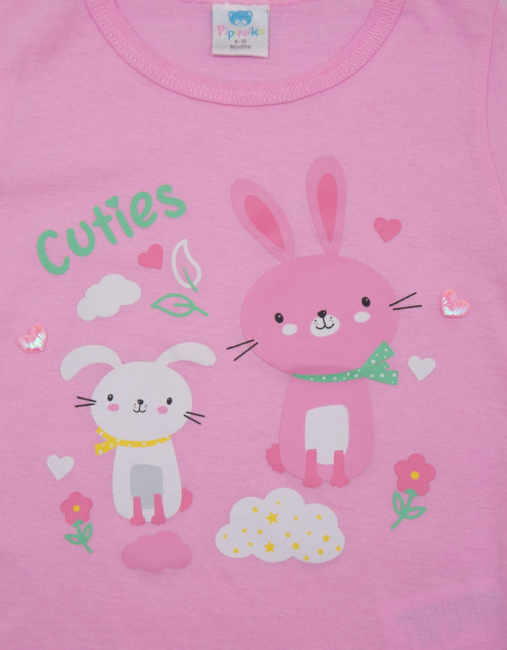 Pipiniko Short Sleeve T-Shirt Bunnies Cuties