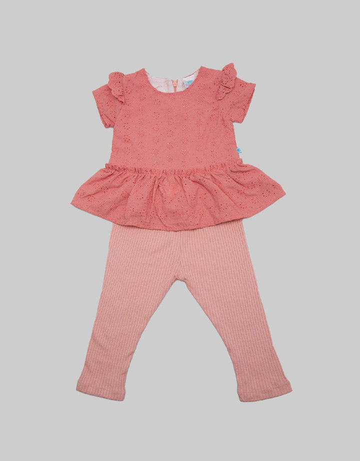 Pipiniko Set Peplum Embroidery Woven