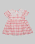 Pipiniko Short Sleeve Midi Dress Pastel Lace Collar