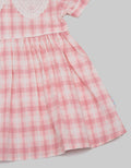 Pipiniko Short Sleeve Midi Dress Pastel Lace Collar