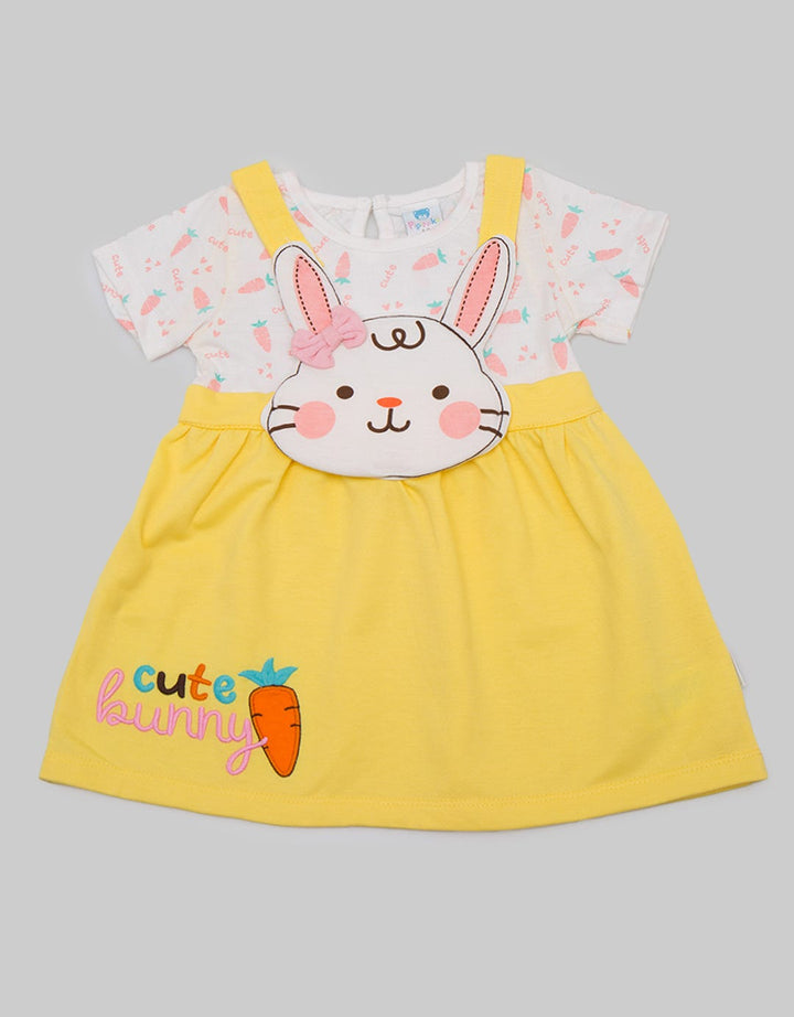 Pipiniko Short Sleeve Midi Dress Ovl Cute Bunny