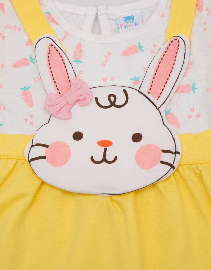 Pipiniko Short Sleeve Midi Dress Ovl Cute Bunny