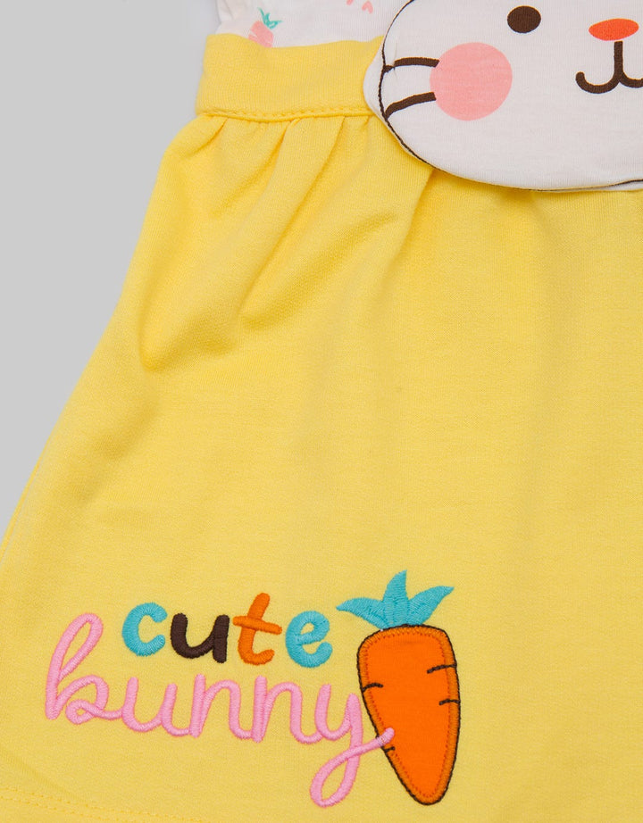 Pipiniko Short Sleeve Midi Dress Ovl Cute Bunny