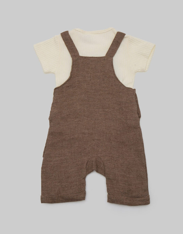Pipiniko Overall Boys W/ Textured Knit