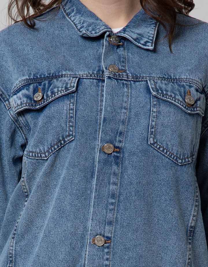 Details Denim Jacket With 2 Front Flap Pocket