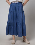 Details Tiered Maxi Rok Wanita