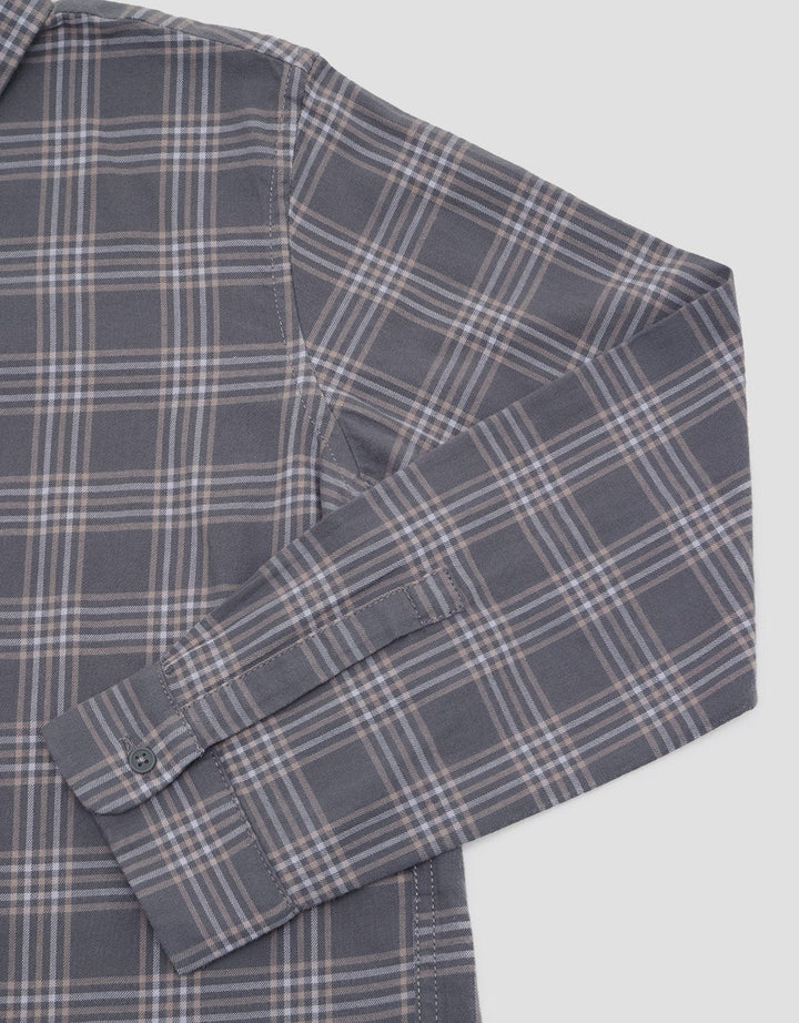 Suko Kemeja Flannel Brushed Lembut Lengan Panjang