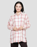 Nevada Women's Long Check Rayon Twill Woven Top Shirt