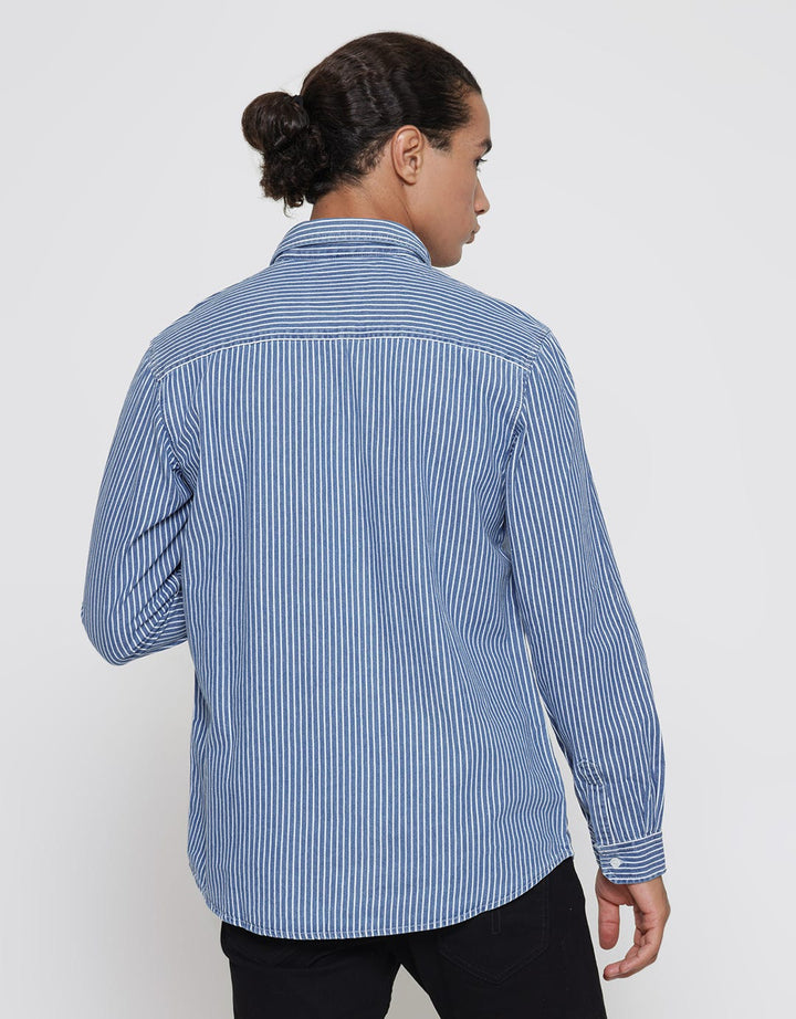 Lois Kemeja Lengan Panjang Pria Stripe