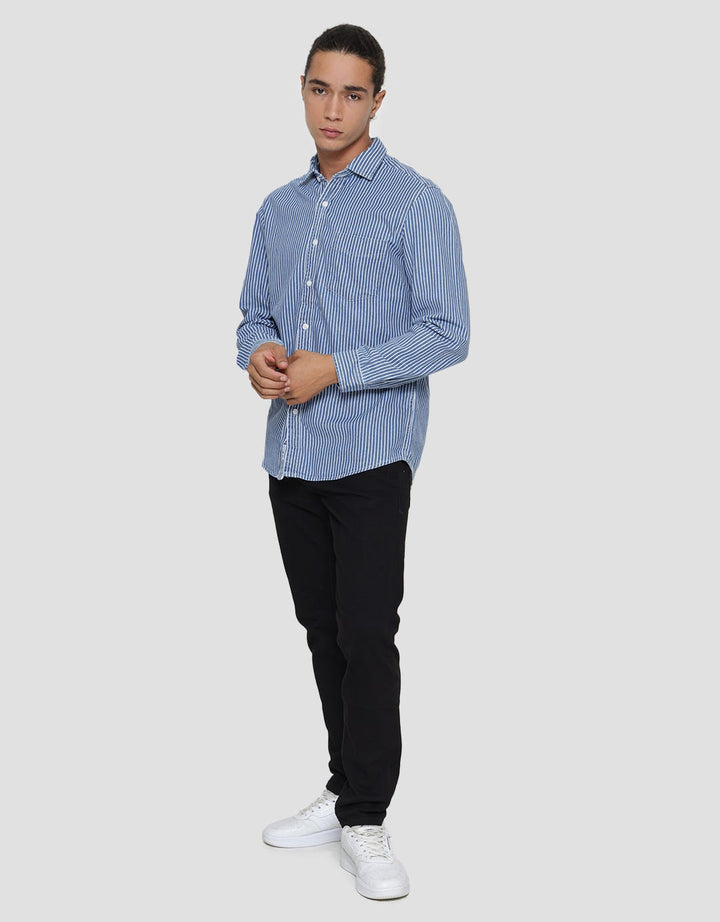Lois Kemeja Lengan Panjang Pria Stripe
