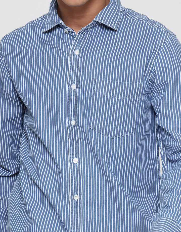 Lois Kemeja Lengan Panjang Pria Stripe