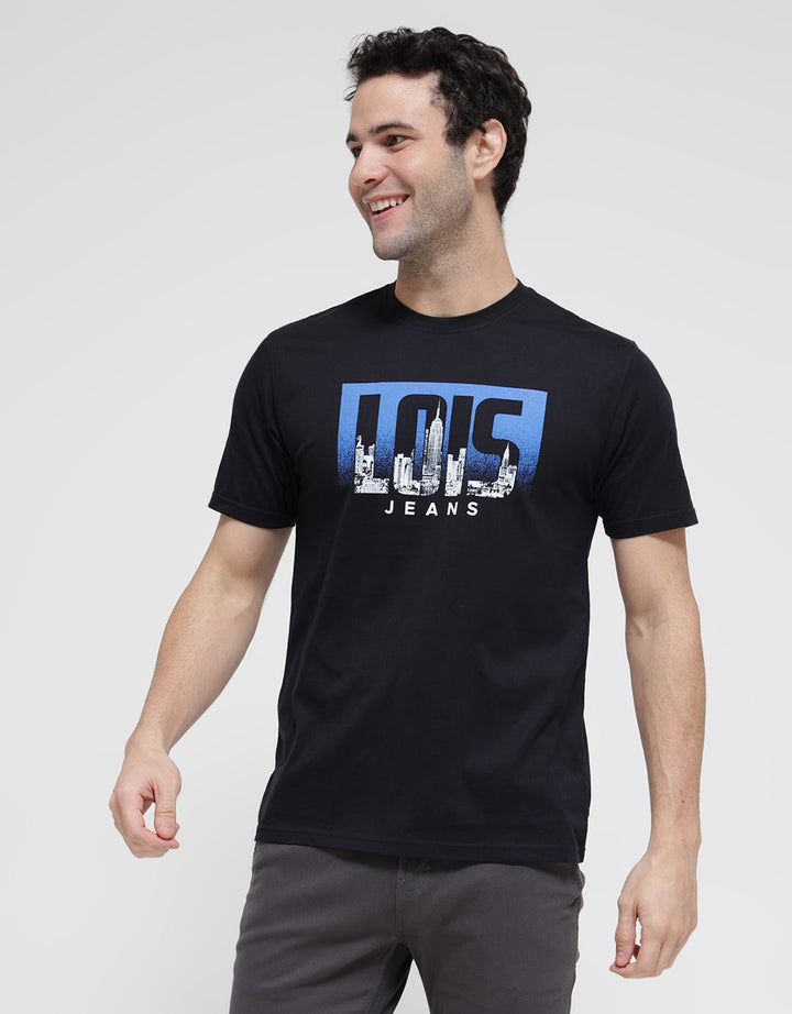Lois Jeans Logo Print Kaos Pria
