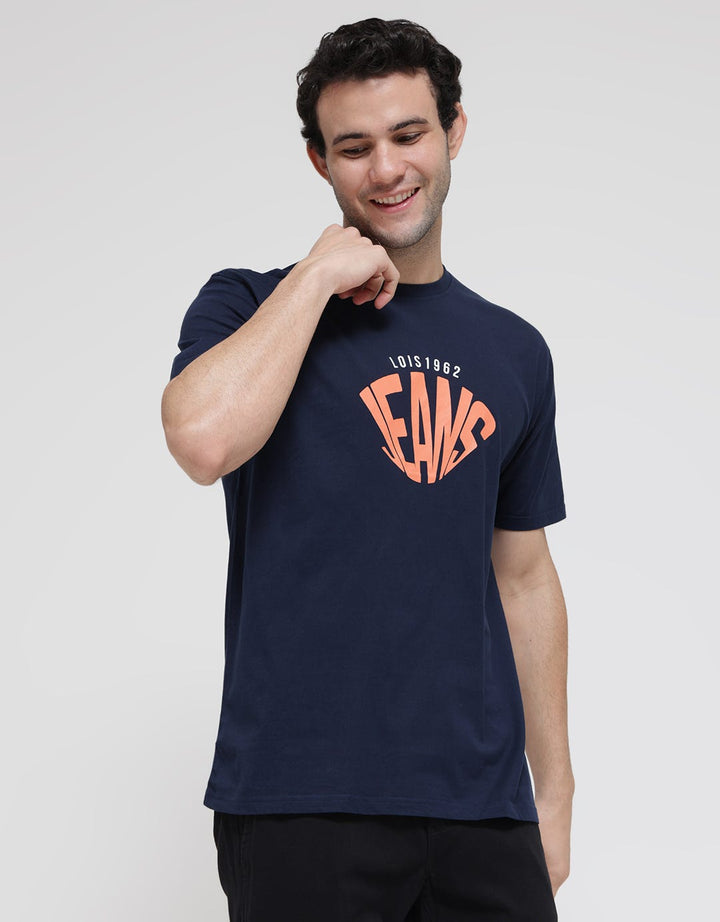 Lois Logo Print Kaos Casual Pria