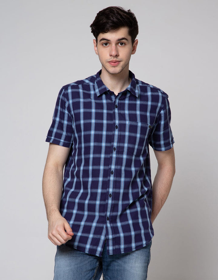 Lois Check Short Sleeve Kemeja Pria