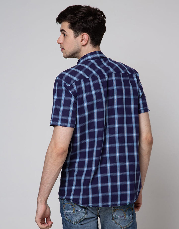 Lois Check Short Sleeve Kemeja Pria