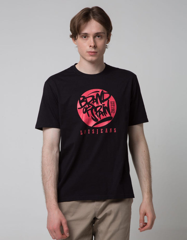 Lois Printed Logo Basic Kaos Pria