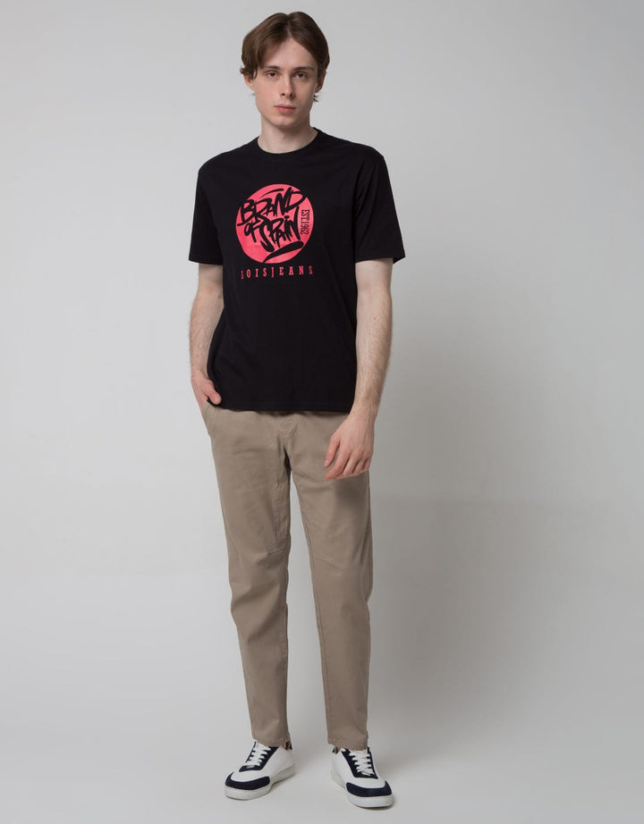 Lois Printed Logo Basic Kaos Pria