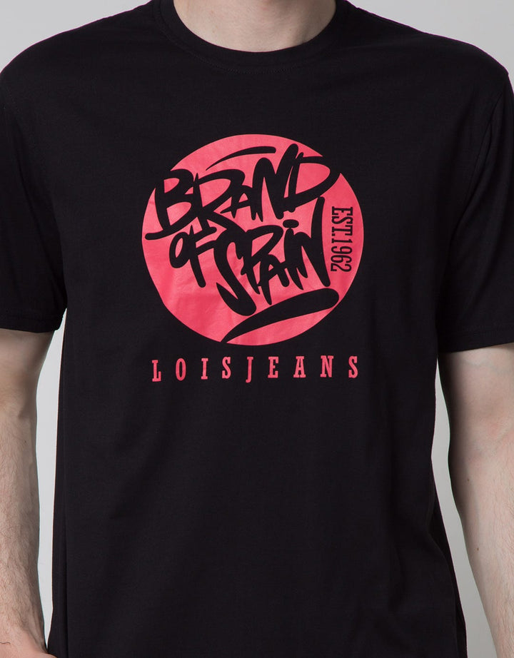 Lois Printed Logo Basic Kaos Pria