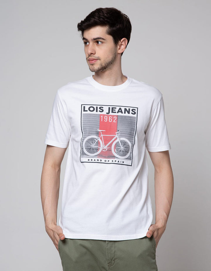 Lois Logo Print Bicycle Print Kaos Pria