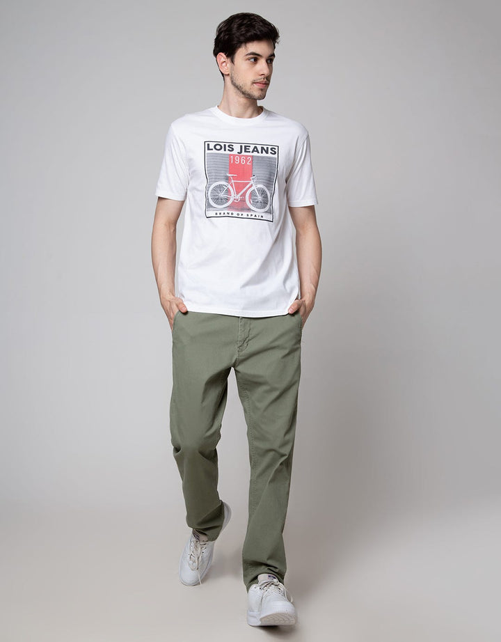 Lois Logo Print Bicycle Print Kaos Pria