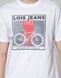 Lois Logo Print Bicycle Print Kaos Pria