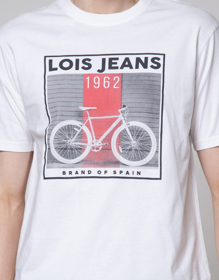 Lois Logo Print Bicycle Print Kaos Pria