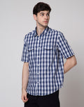 Lois Short Sleeve Shirt Motif Kotak-Kotak