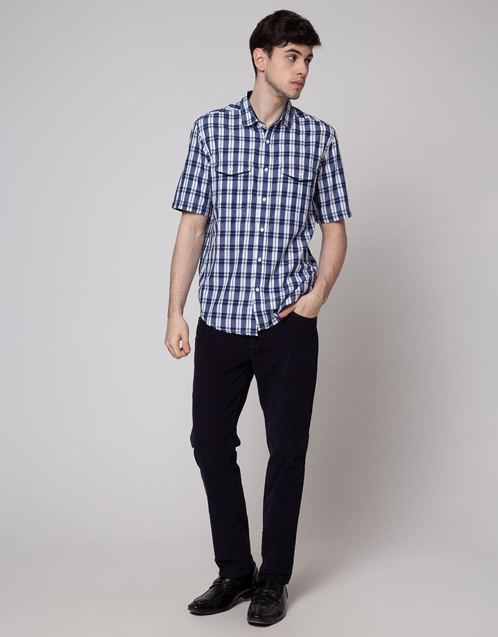Lois Short Sleeve Shirt Motif Kotak-Kotak