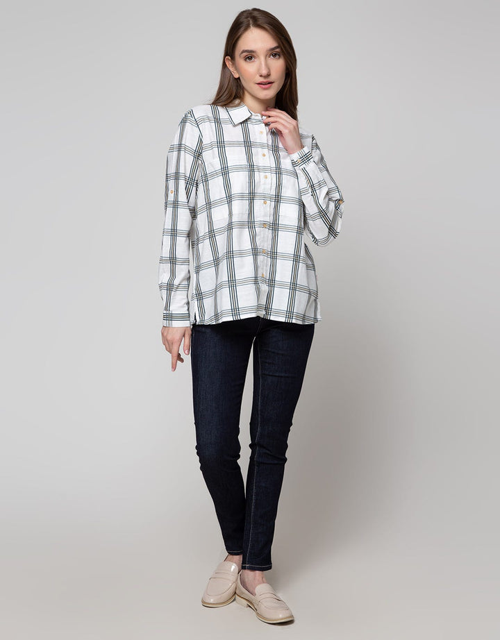 Cardinal Girl Plaid Motif Kemeja