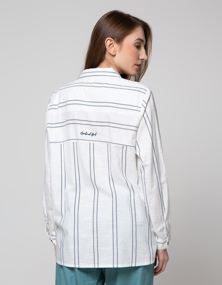 Cardinal Girl Stripe Print Shirt