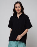 St. Yves Short Sleeve Shirt Poly Creepe Blouse